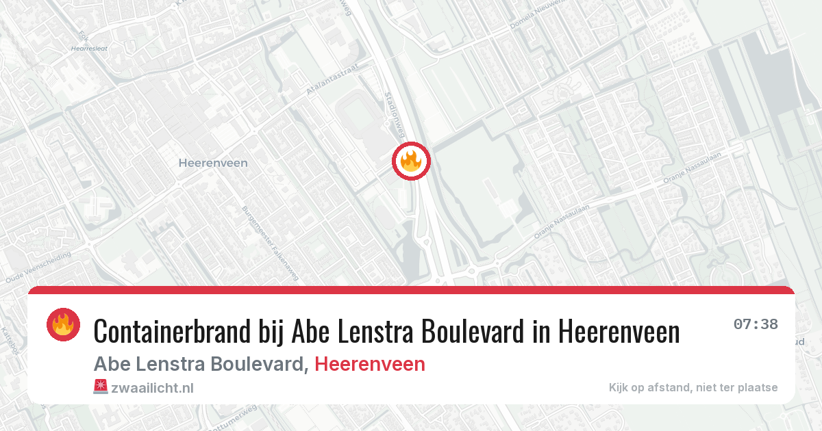 Containerbrand bij Abe Lenstra Boulevard in Heerenveen — 7 mei 2026