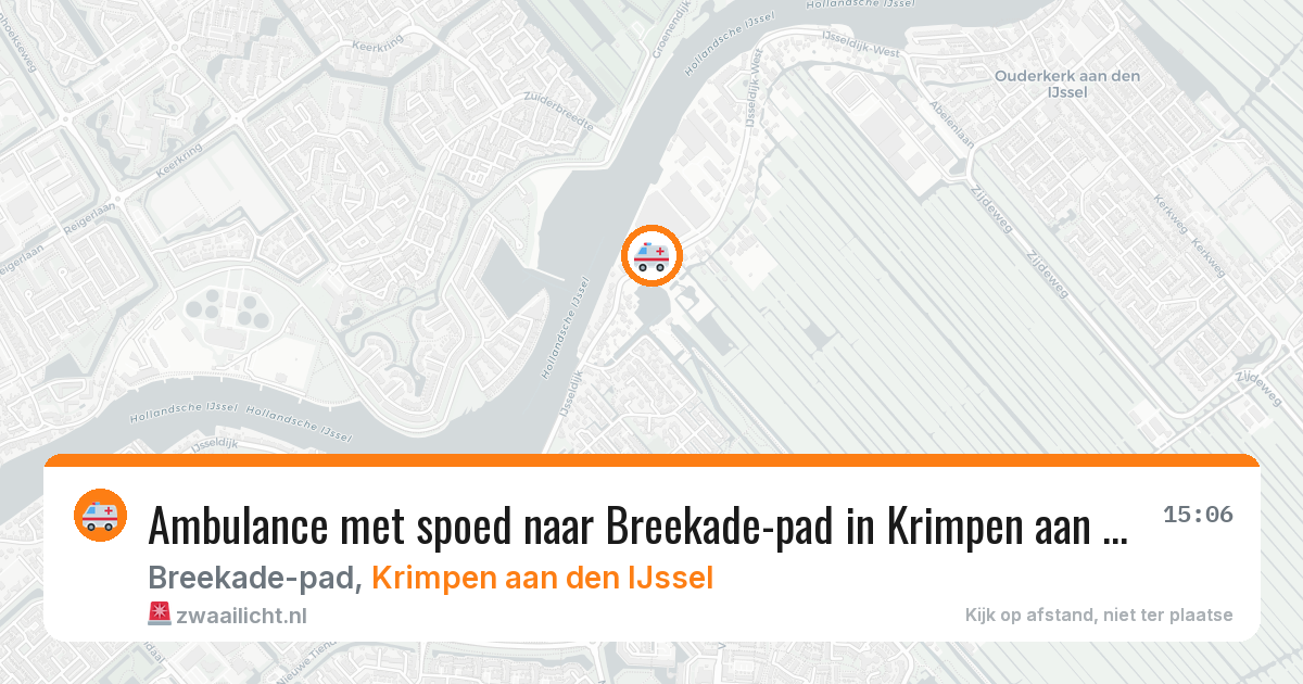 Ambulance met spoed naar Breekade-pad in Krimpen aan den IJssel — 1 mei 2026