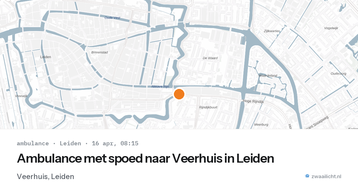 Ambulance met spoed naar Veerhuis in Leiden — 16 apr 2026