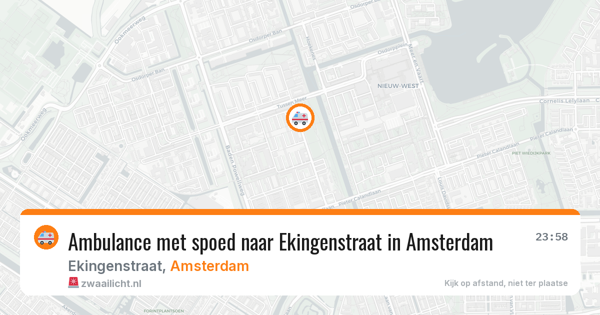 Ambulance met spoed naar Ekingenstraat in Amsterdam — 5 aug 2026