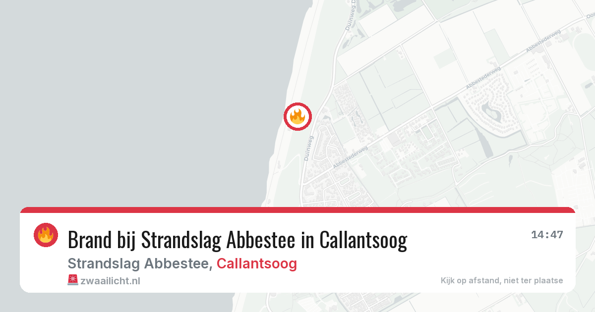 Brand bij Strandslag Abbestee in Callantsoog — 25 jul 2026