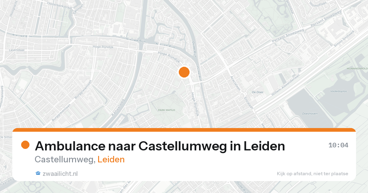 Ambulance naar Castellumweg in Leiden — 18 aug 2026
