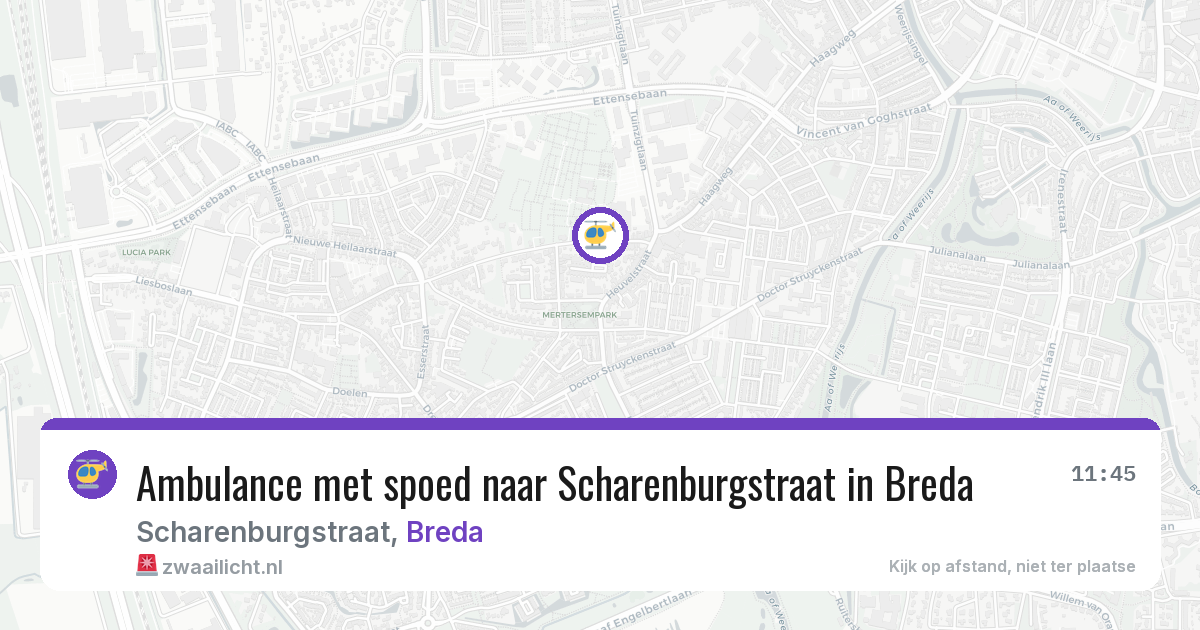 Ambulance met spoed naar Scharenburgstraat in Breda — 2 jun 2026