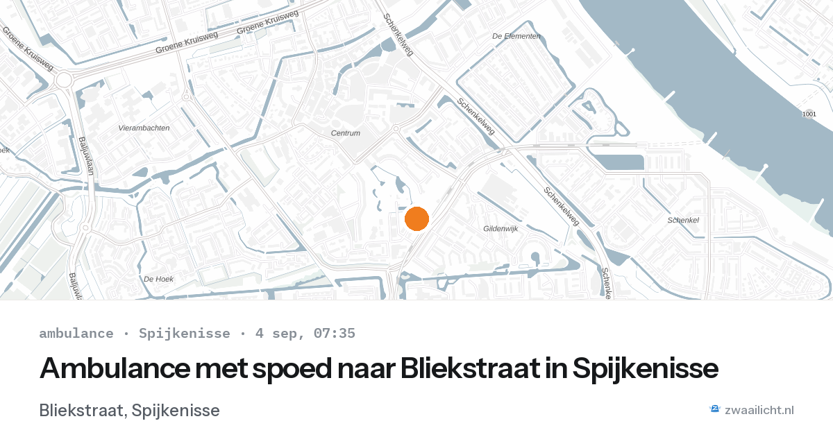 Ambulance met spoed naar Bliekstraat in Spijkenisse — 4 sep 2026