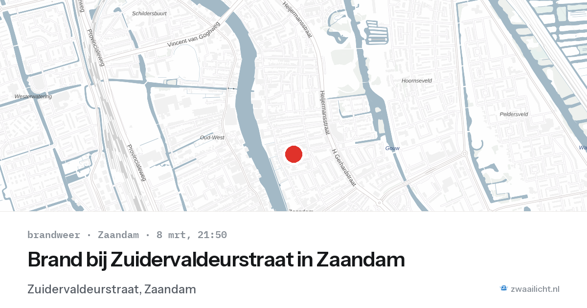 Brand bij Zuidervaldeurstraat in Zaandam — 8 mrt 2026