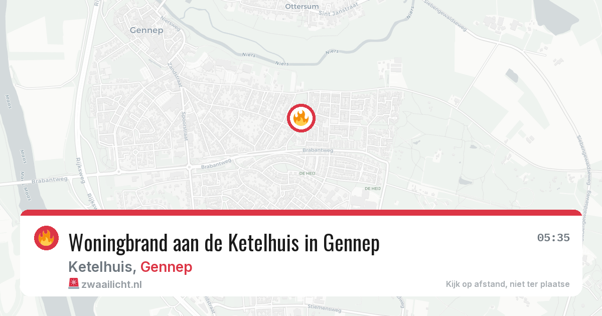 Woningbrand aan de Ketelhuis in Gennep — 6 mrt 2026