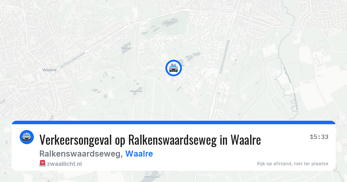 Verkeersongeval op Ralkenswaardseweg in Waalre — 28 jun 2026