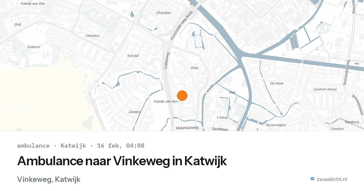 Ambulance naar Vinkeweg in Katwijk — 16 feb 2026