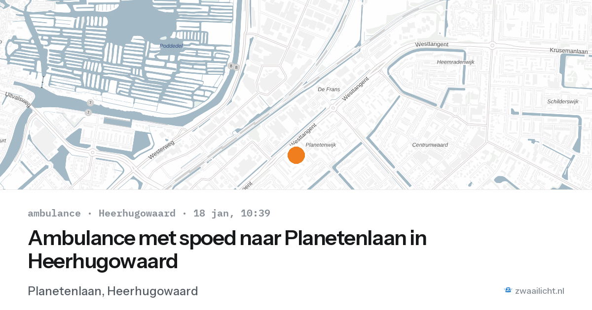 Ambulance met spoed naar Planetenlaan in Heerhugowaard — 18 jan 2026