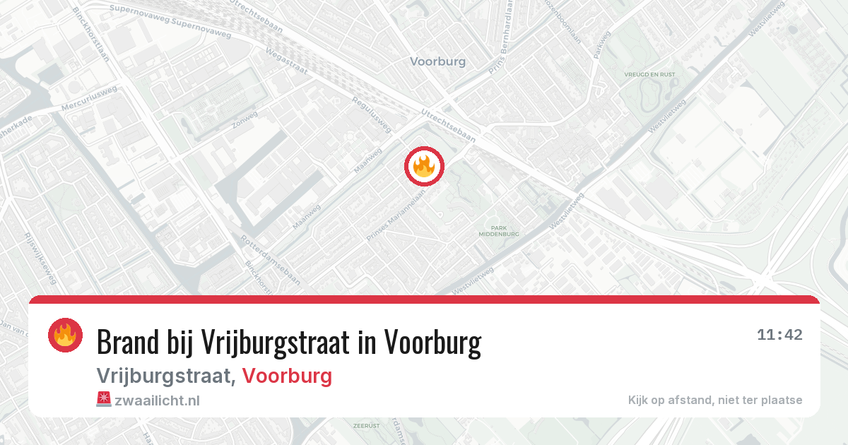 Brand bij Vrijburgstraat in Voorburg — 26 jun 2026