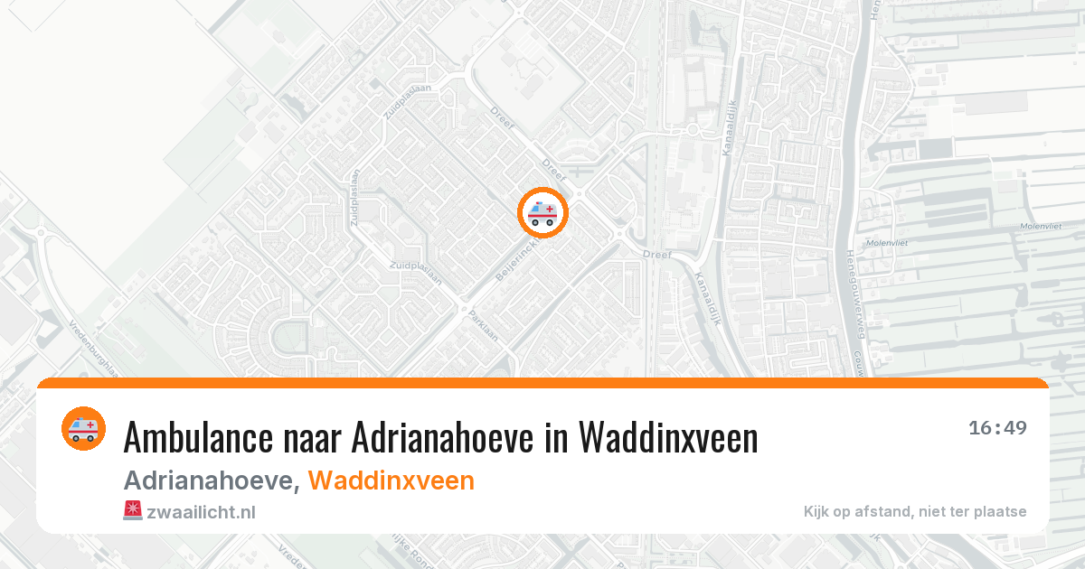 Ambulance naar Adrianahoeve in Waddinxveen — 30 mei 2026