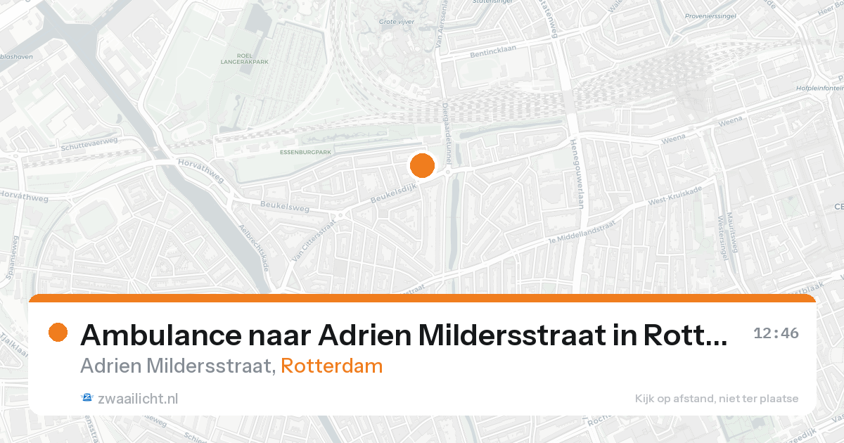 Ambulance naar Adrien Mildersstraat in Rotterdam — 17 aug 2026