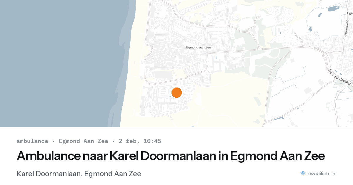 Ambulance naar Karel Doormanlaan in Egmond Aan Zee — 2 feb 2026