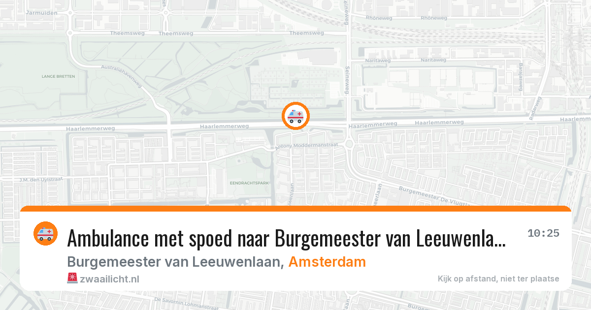 Ambulance met spoed naar Burgemeester van Leeuwenlaan in Amsterdam — 2 jul 2026