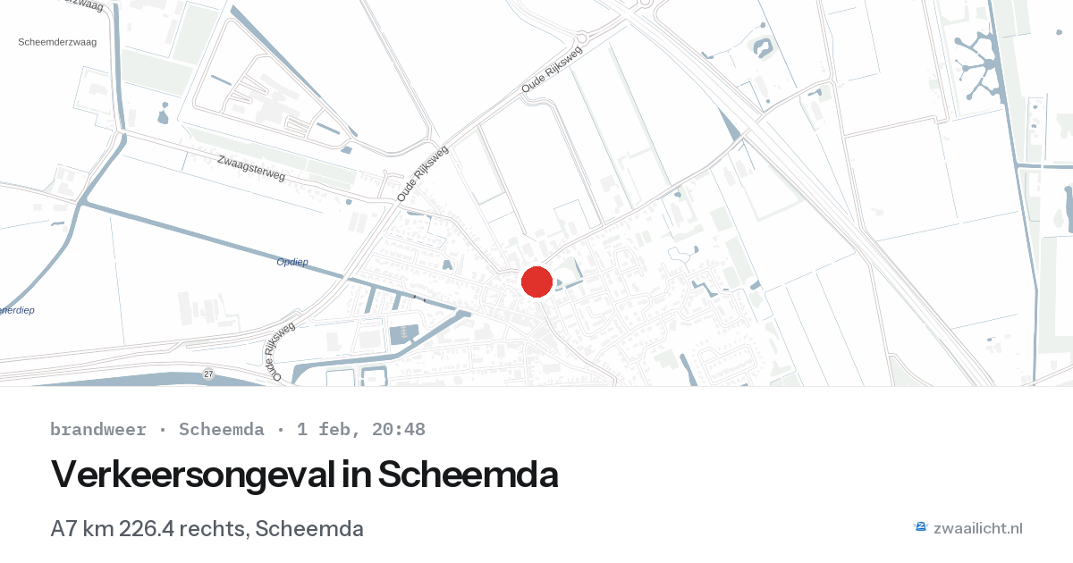 Verkeersongeval in Scheemda — 1 feb 2026
