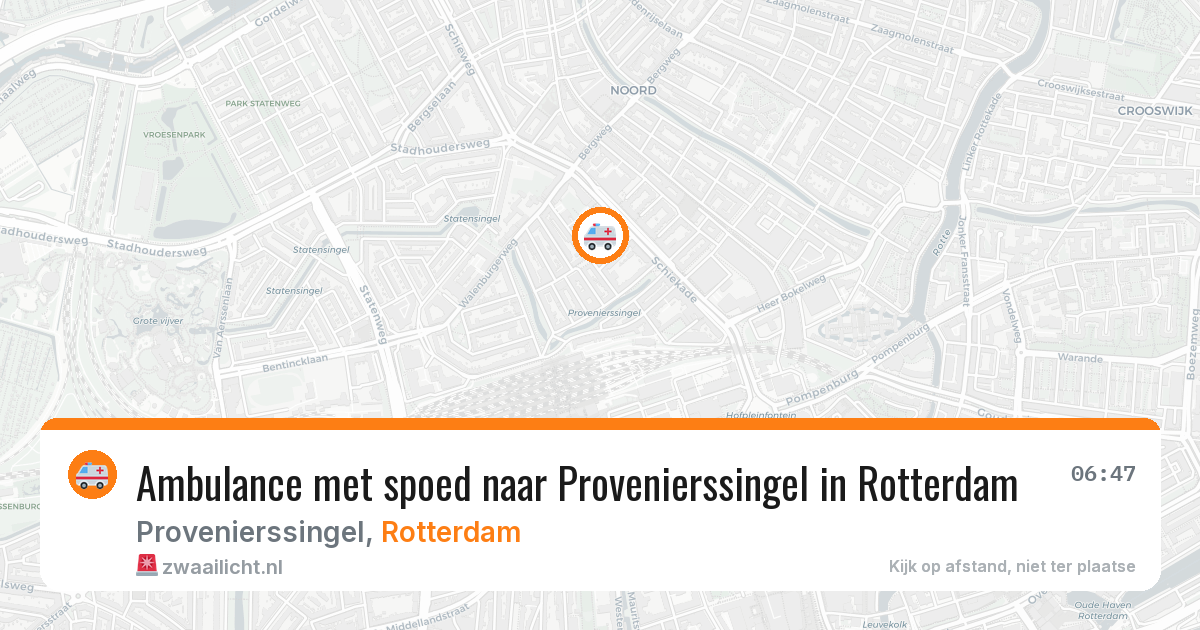 Ambulance met spoed naar Provenierssingel in Rotterdam — 10 aug 2026