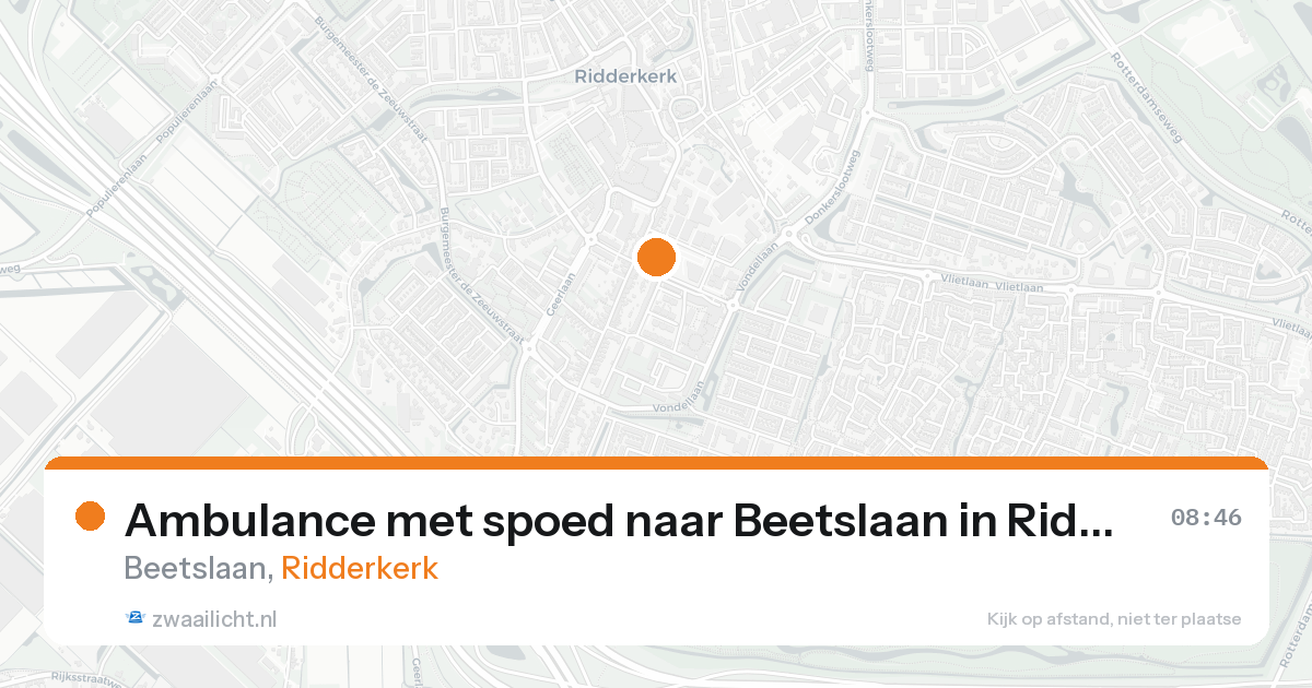 Ambulance met spoed naar Beetslaan in Ridderkerk — 12 mrt 2026