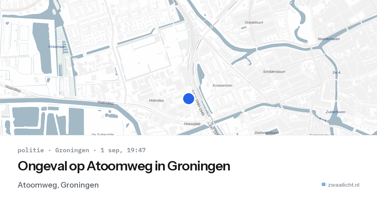 Ongeval op Atoomweg in Groningen — 1 sep 2026
