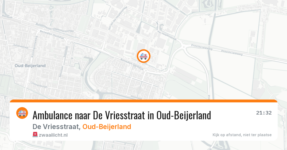 Ambulance naar De Vriesstraat in Oud-Beijerland — 30 jun 2026