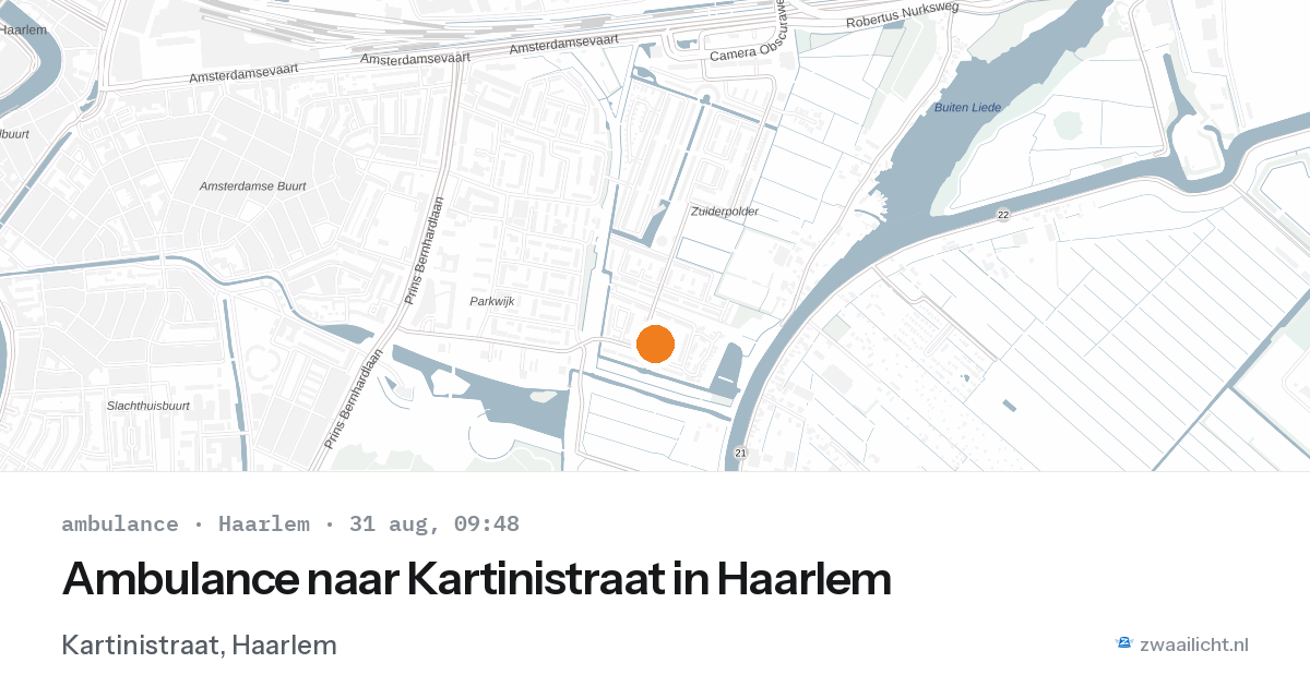 Ambulance naar Kartinistraat in Haarlem — 31 aug 2026