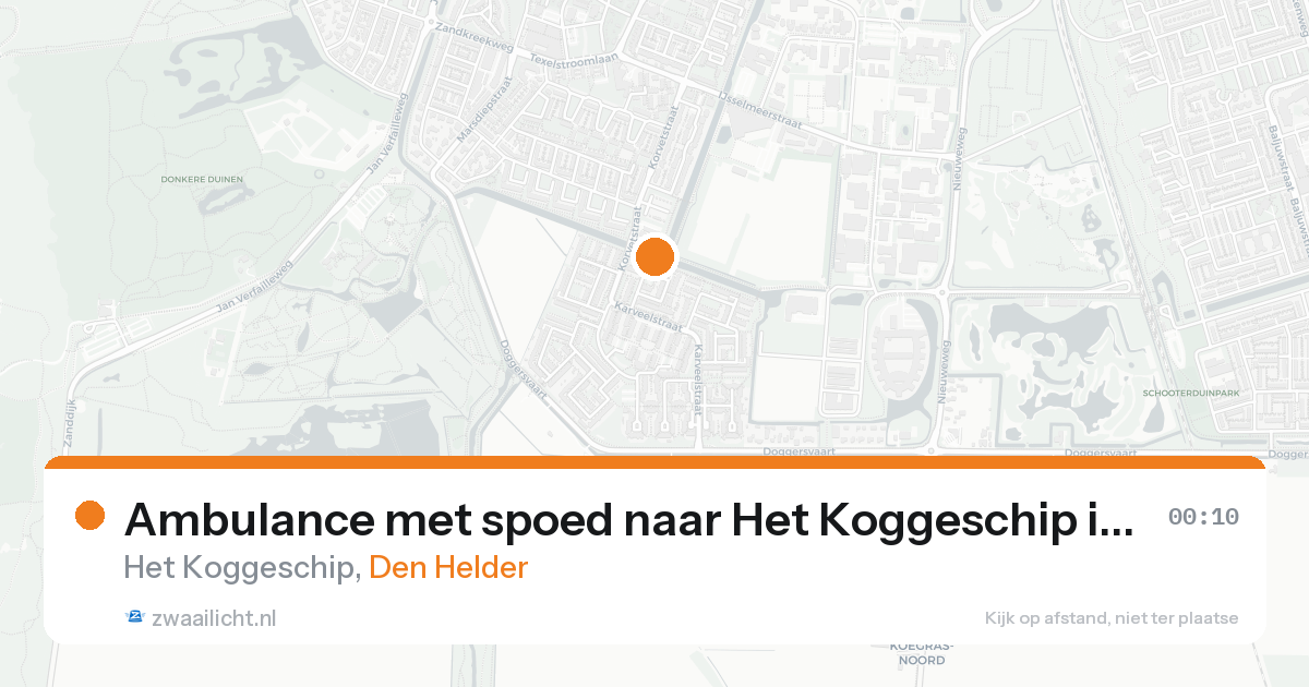 Ambulance met spoed naar Het Koggeschip in Den Helder — 18 aug 2026