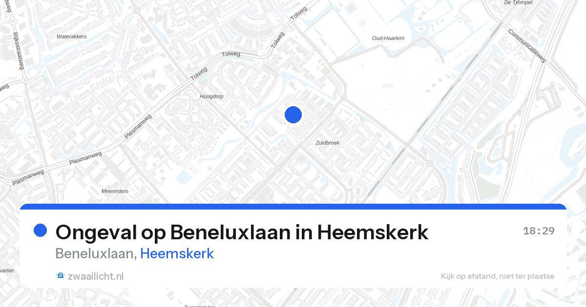 Ongeval op Beneluxlaan in Heemskerk — 19 aug 2026