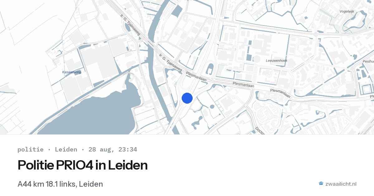 Politie PRIO4 in Leiden — 28 aug 2026 | 🚨 Zwaailicht.nl