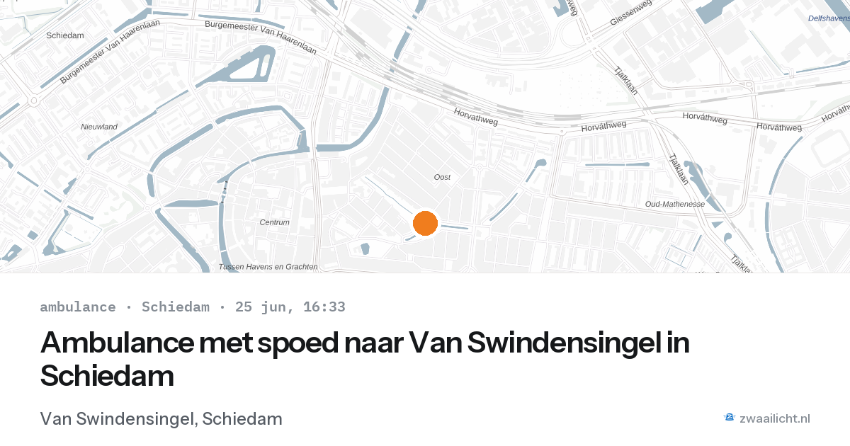 Ambulance met spoed naar Van Swindensingel in Schiedam — 25 jun 2026