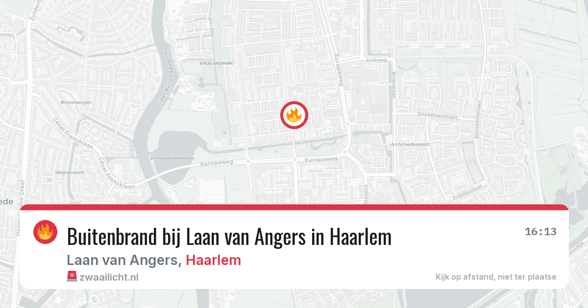Buitenbrand bij Laan van Angers in Haarlem — 19 jul 2026