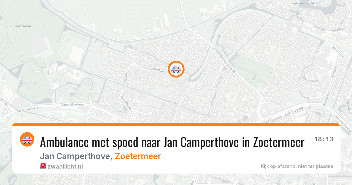 Ambulance met spoed naar Jan Camperthove in Zoetermeer — 5 aug 2026