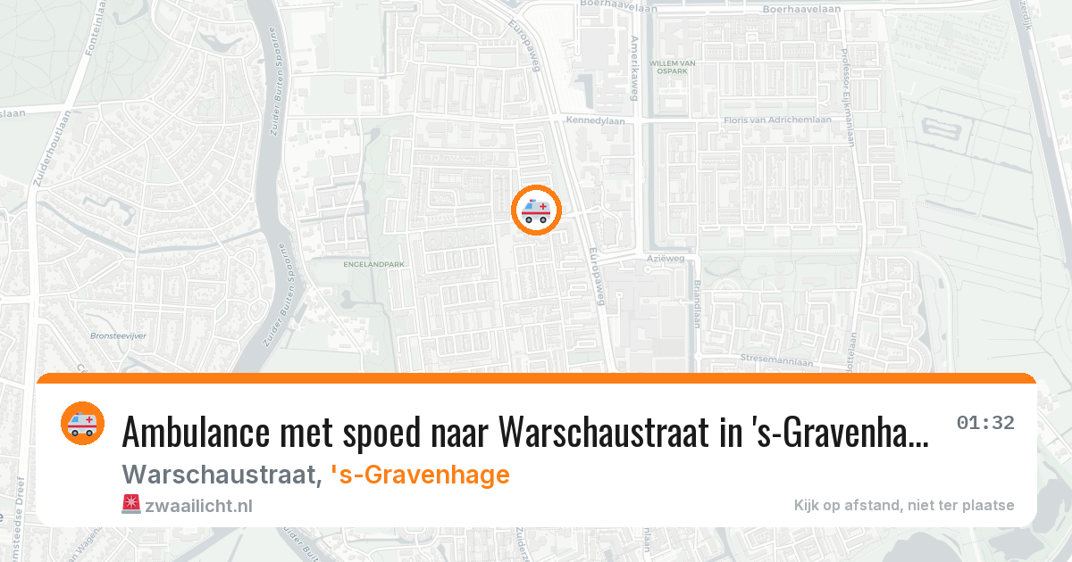 Ambulance met spoed naar Warschaustraat in 's-Gravenhage — 27 mrt 2026