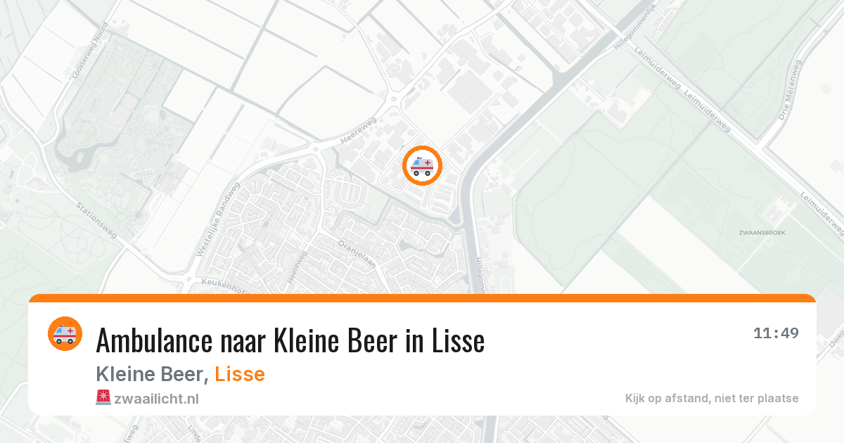 Ambulance naar Kleine Beer in Lisse — 3 aug 2026