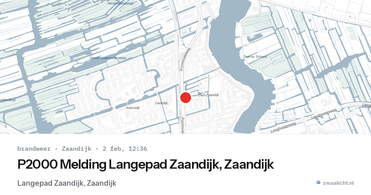 P2000 Melding Langepad Zaandijk, Zaandijk — 2 feb 2026