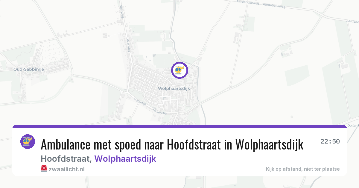 Ambulance met spoed naar Hoofdstraat in Wolphaartsdijk — 27 jun 2026