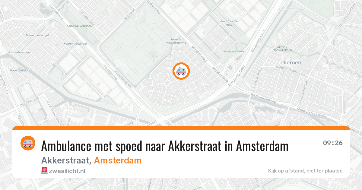 Ambulance met spoed naar Akkerstraat in Amsterdam — 9 feb 2026