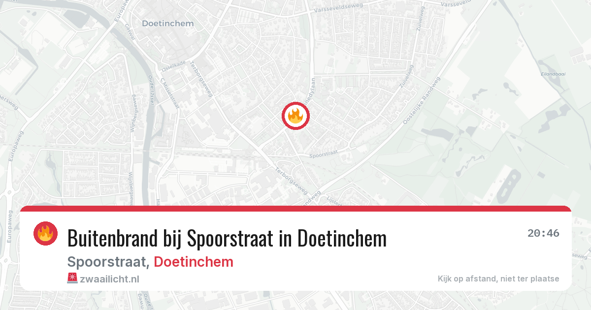 Buitenbrand bij Spoorstraat in Doetinchem — 6 aug 2026