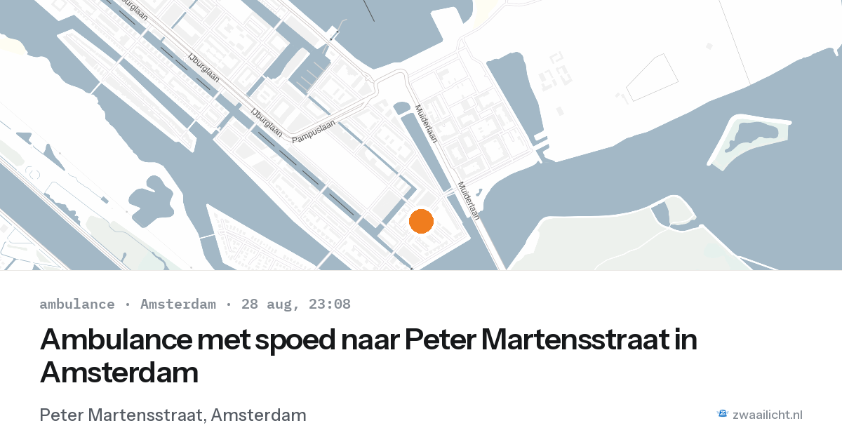 Ambulance met spoed naar Peter Martensstraat in Amsterdam — 28 aug 2026