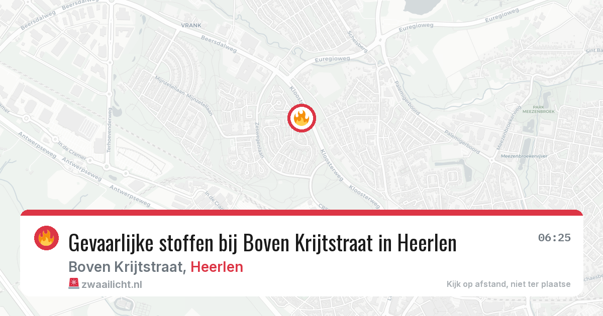 Gevaarlijke stoffen bij Boven Krijtstraat in Heerlen — 4 mei 2026