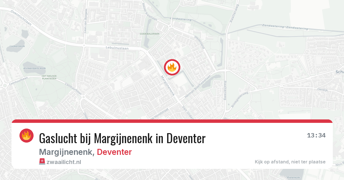 Gaslucht bij Margijnenenk in Deventer — 8 mei 2026