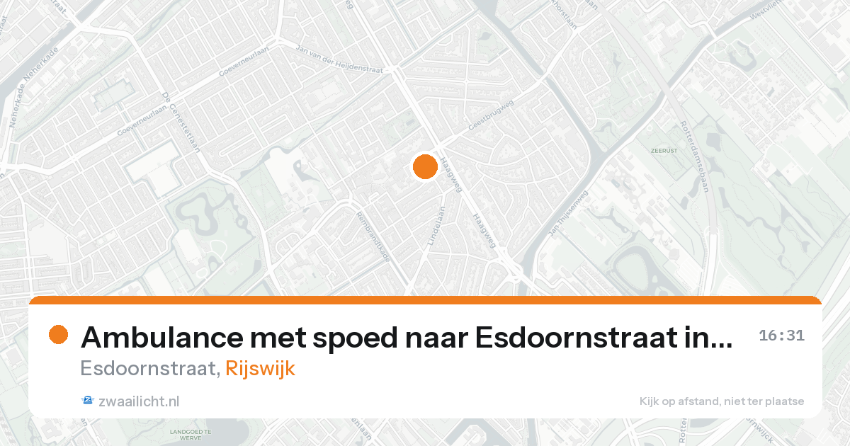 Ambulance met spoed naar Esdoornstraat in Rijswijk — 8 mei 2026