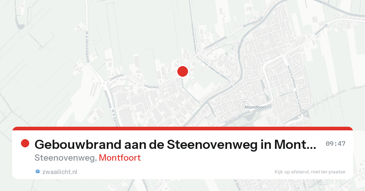 Gebouwbrand aan de Steenovenweg in Montfoort — 24 aug 2026