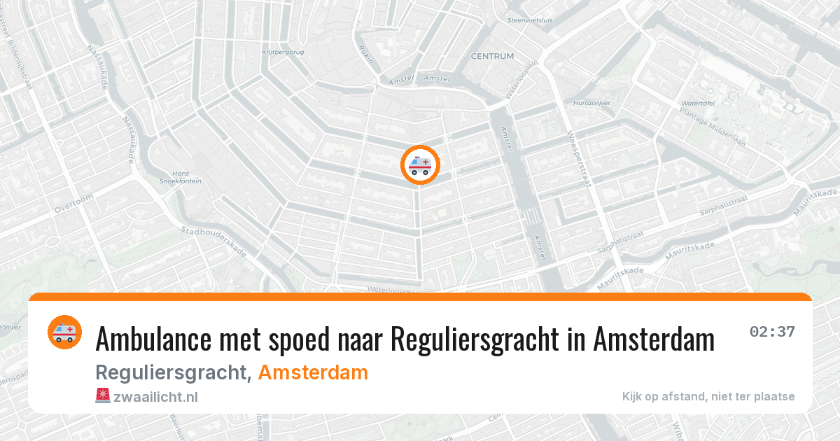 Ambulance met spoed naar Reguliersgracht in Amsterdam — 14 aug 2026