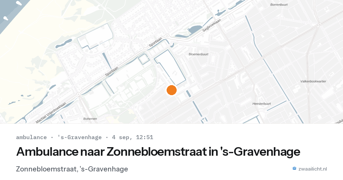 Ambulance naar Zonnebloemstraat in 's-Gravenhage — 4 sep 2026