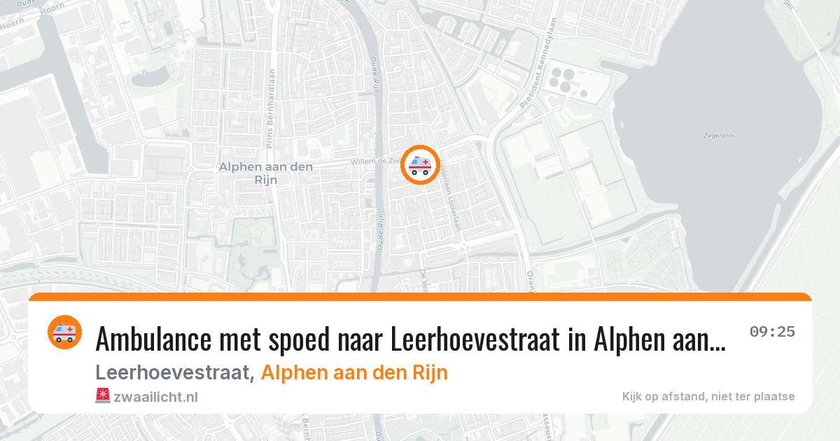 Ambulance met spoed naar Leerhoevestraat in Alphen aan den Rijn — 3 aug 2026