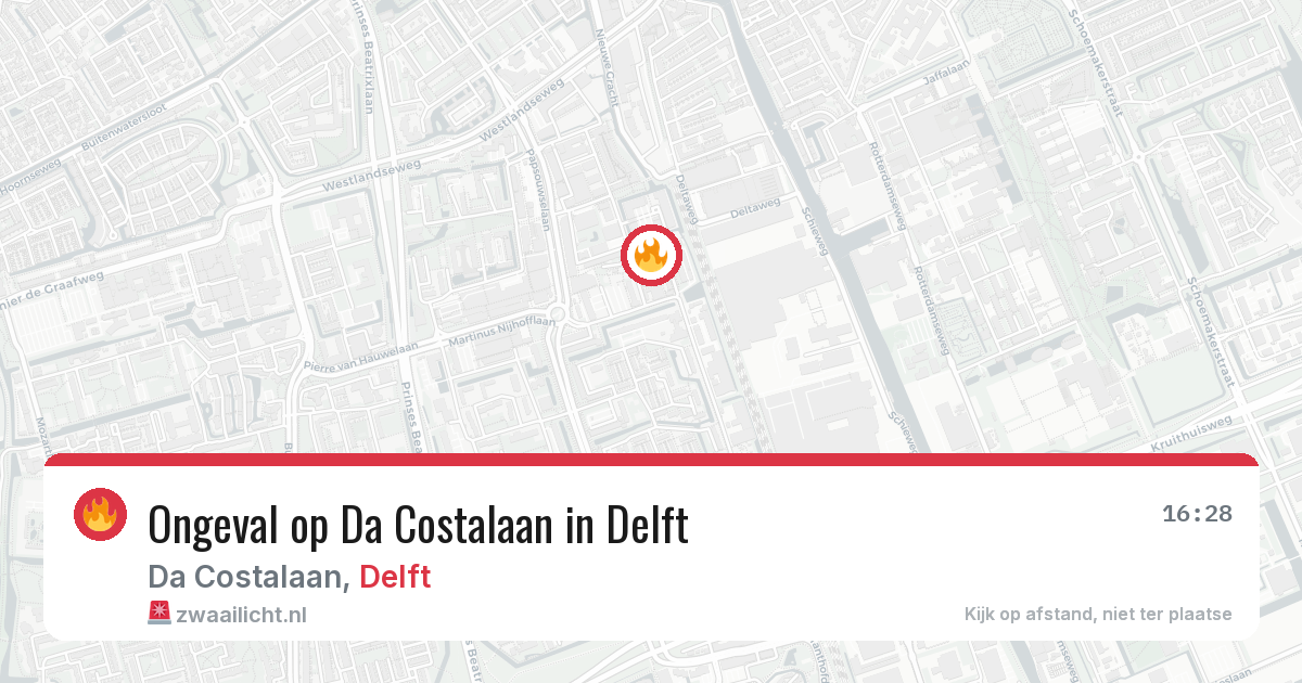 Ongeval op Da Costalaan in Delft — 4 jun 2026