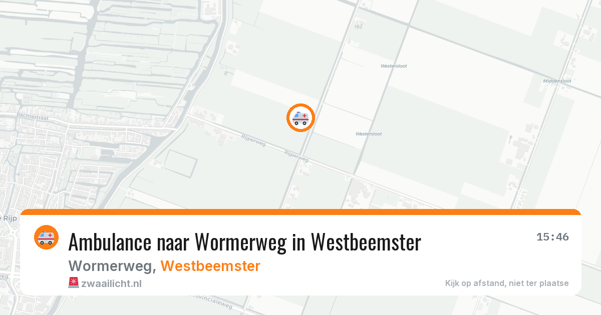 Ambulance naar Wormerweg in Westbeemster — 25 jul 2026