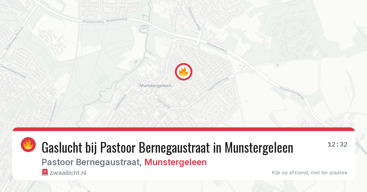Gaslucht bij Pastoor Bernegaustraat in Munstergeleen — 19 jan 2026