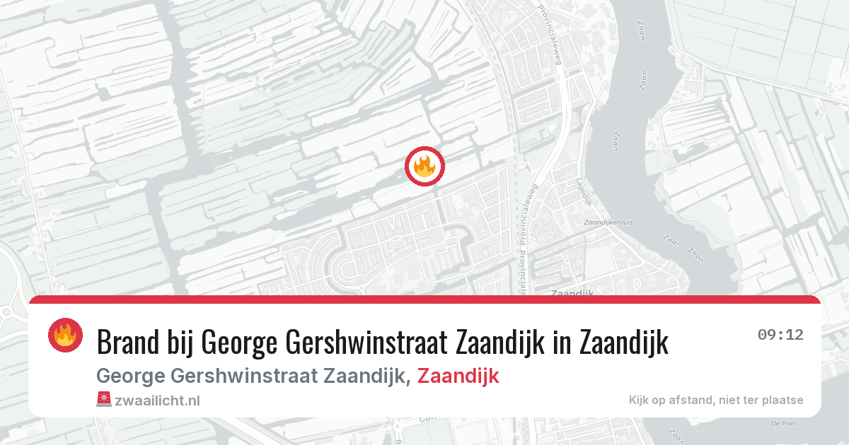 Brand bij George Gershwinstraat Zaandijk in Zaandijk — 20 jun 2026