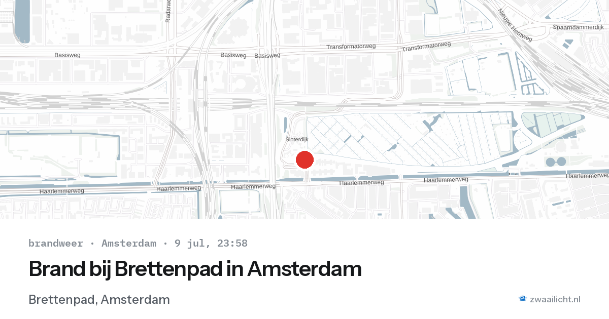 Brand bij Brettenpad in Amsterdam — 9 jul 2026