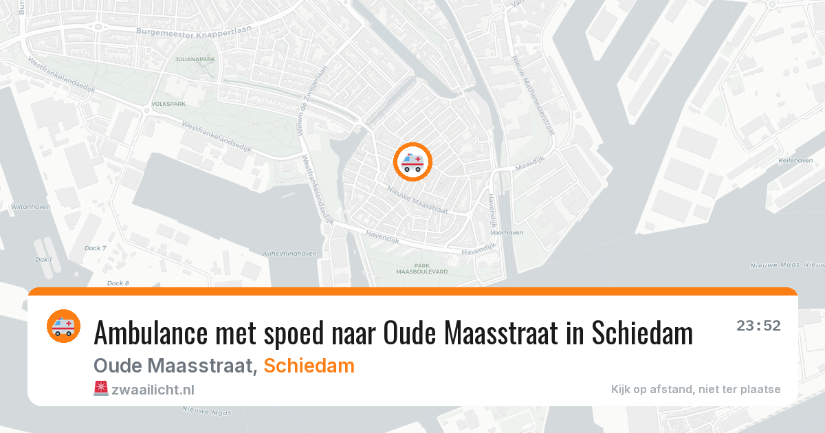 Ambulance met spoed naar Oude Maasstraat in Schiedam — 27 jul 2026